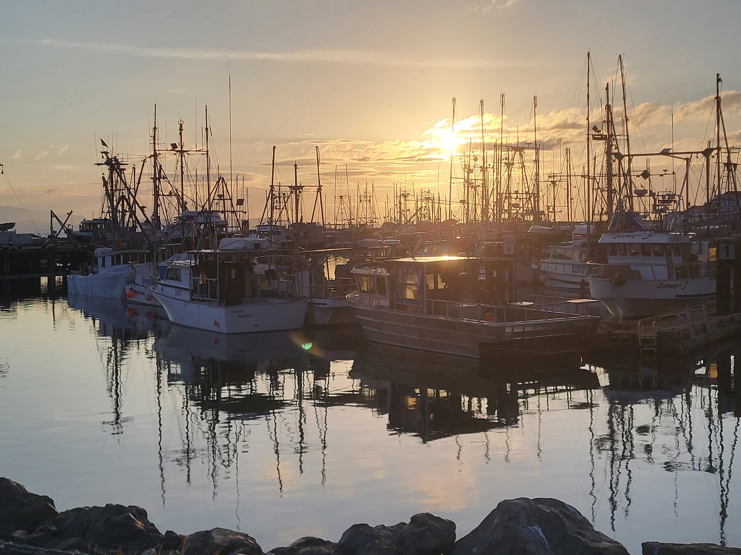 Sunrise over French Creek Marina
