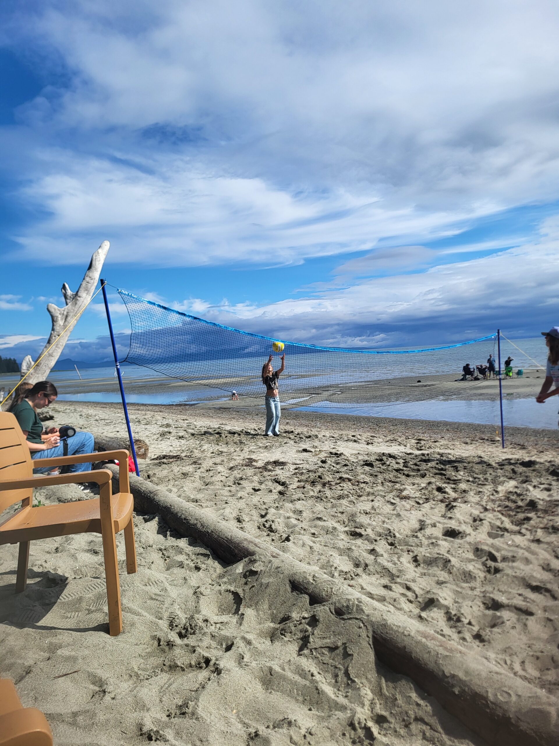 Beach volleyball on the tide flats