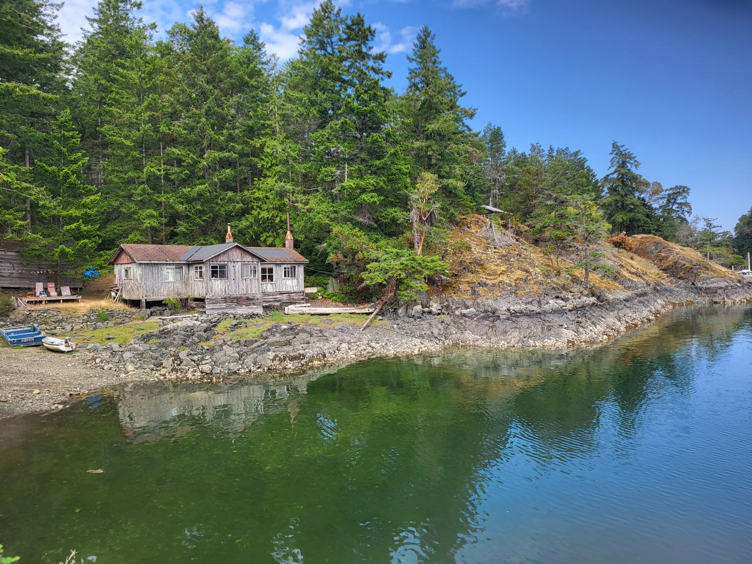 A rustic cabin on Lasqueti Island