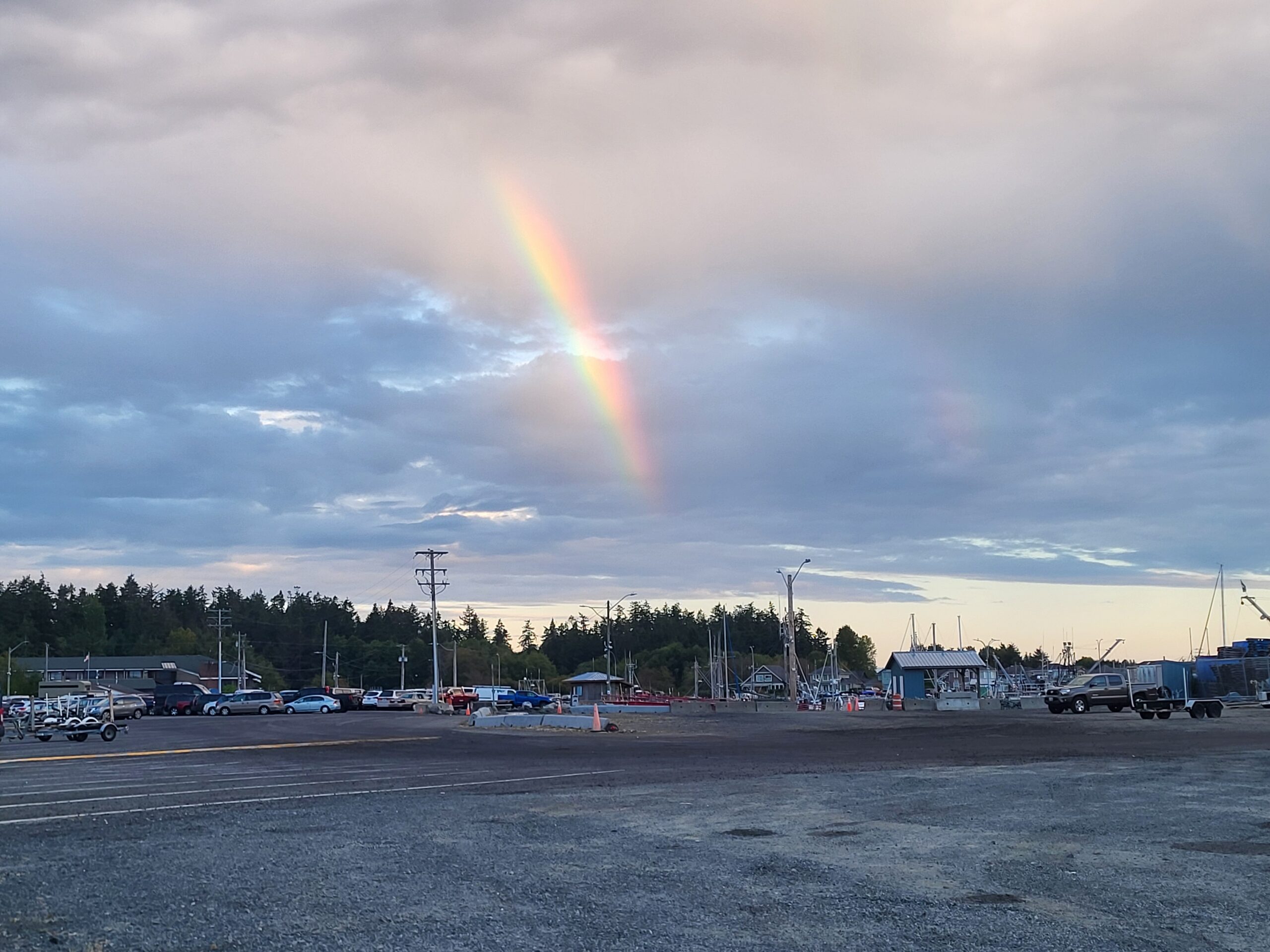 A rainbow over the harbour